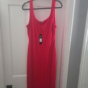 Fashion Nova Vibrant Red Midi Dress